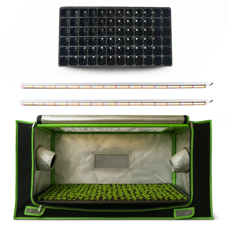 Kit de Cultivo Propagação Estufa 60x40x40 + Hortileds 20w + Bandeja Germinação para Mudas e Clones