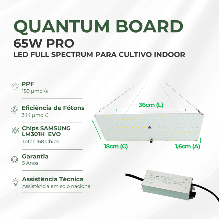 Kit Cultivo Grow Completo Estufa 60x60x160cm + LED Qb 65W Samsung LM301H EVO + Exaustor Turbo 100MM Preto + Filtro 100mm 380m³