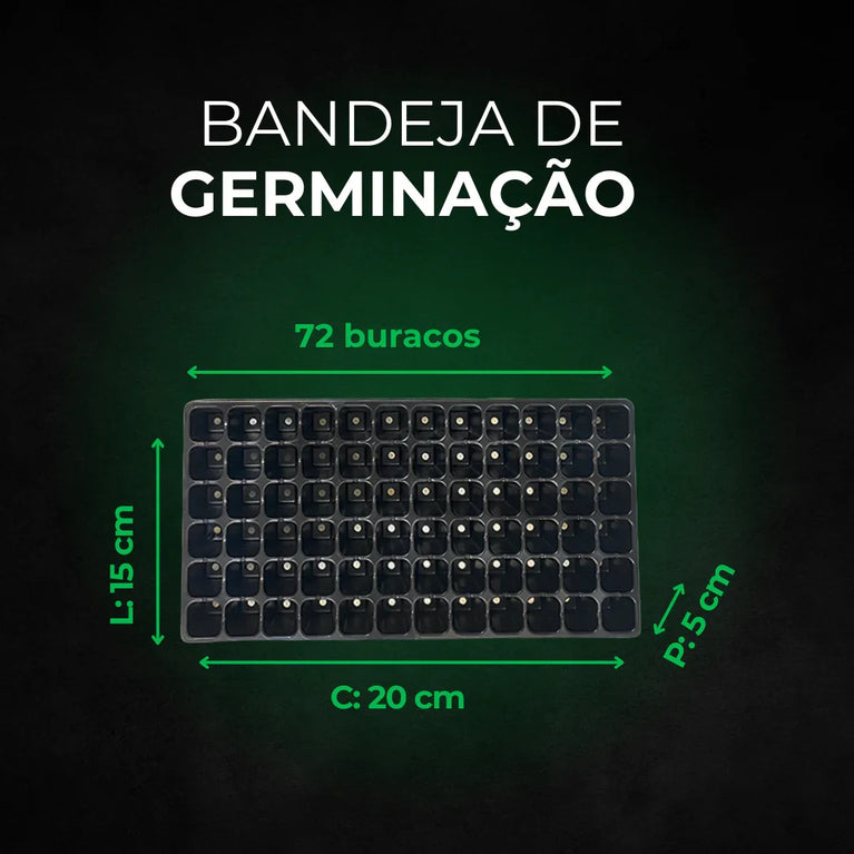 Kit de Cultivo Propagação Estufa 60x40x40 + Hortileds 20w + Bandeja Germinação para Mudas e Clones