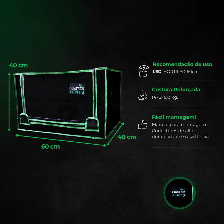Kit de Cultivo Propagação Estufa 60x40x40 + Hortileds 20w + Bandeja Germinação para Mudas e Clones