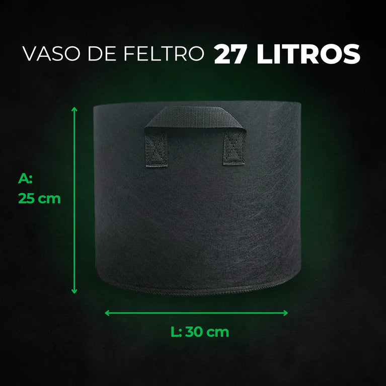 Vasos De Feltro 27l Para Plantas Cultivo Indoor