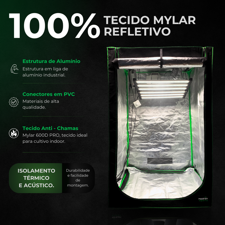 Kit de Cultivo Estufa 80x80x180 + Quantum Barra 120w PRO-MID Samsung LM283B