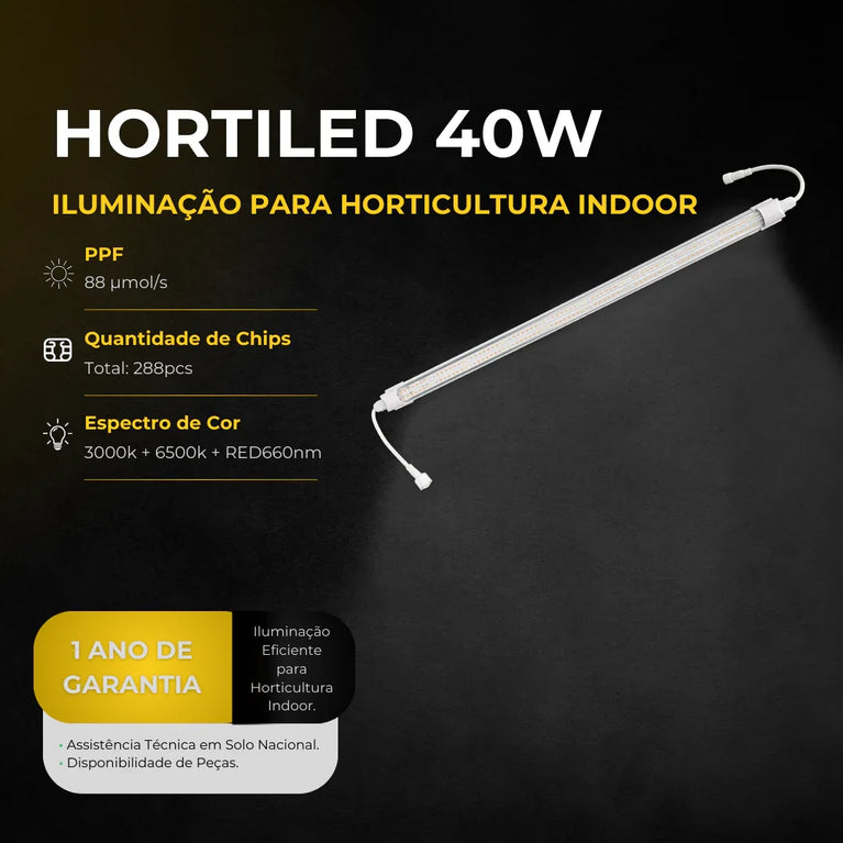Luminária Led 40W 120cm Master Plants Hortiled Warm White