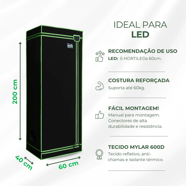 Estufa Propagação 60x40x200cm Indoor Tecido Mylar Refletivo