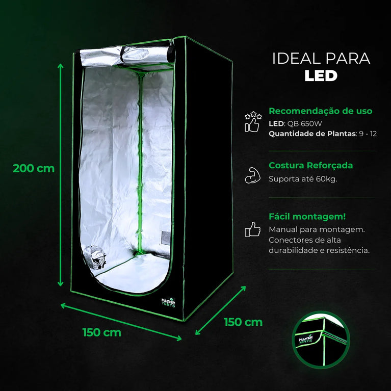 Kit de Cultivo Estufa Tenda 150x150x200 + Quantum Barra Qb 720W Samsung LM283B+