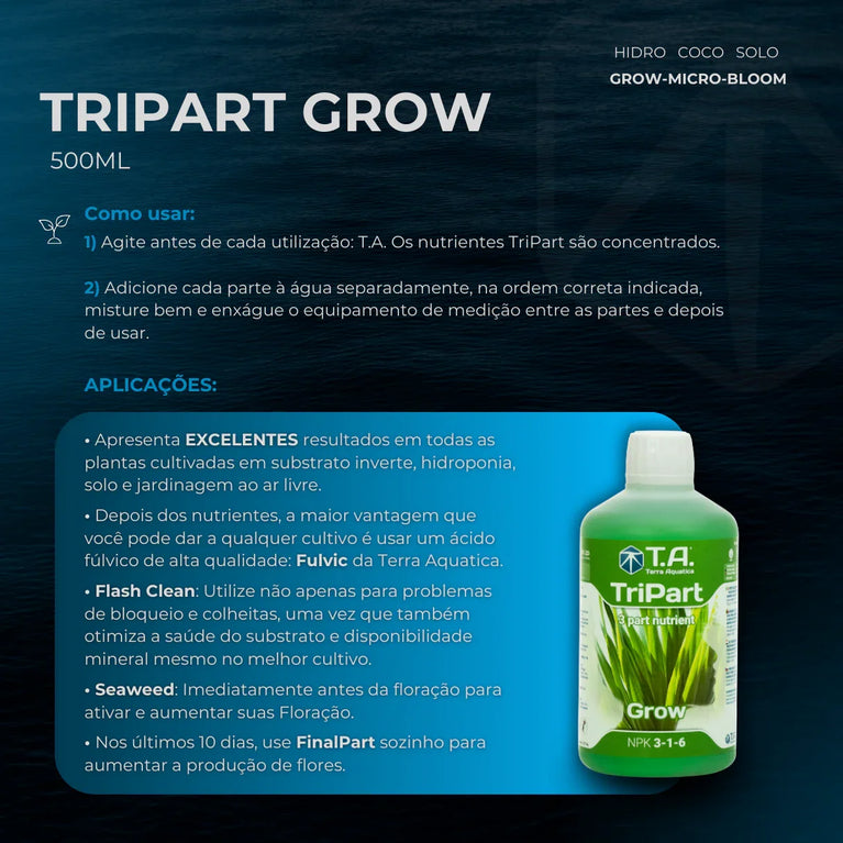 Fertilizante Terra Aquatica TriPart Grow