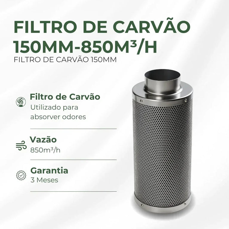 Kit Cultivo Grow Completo Estufa 120x120x200cm + LED Quantum Bar 480W Samsung LM283B + Exaustor Turbo 150MM Preto + Filtro 150mm 850m³