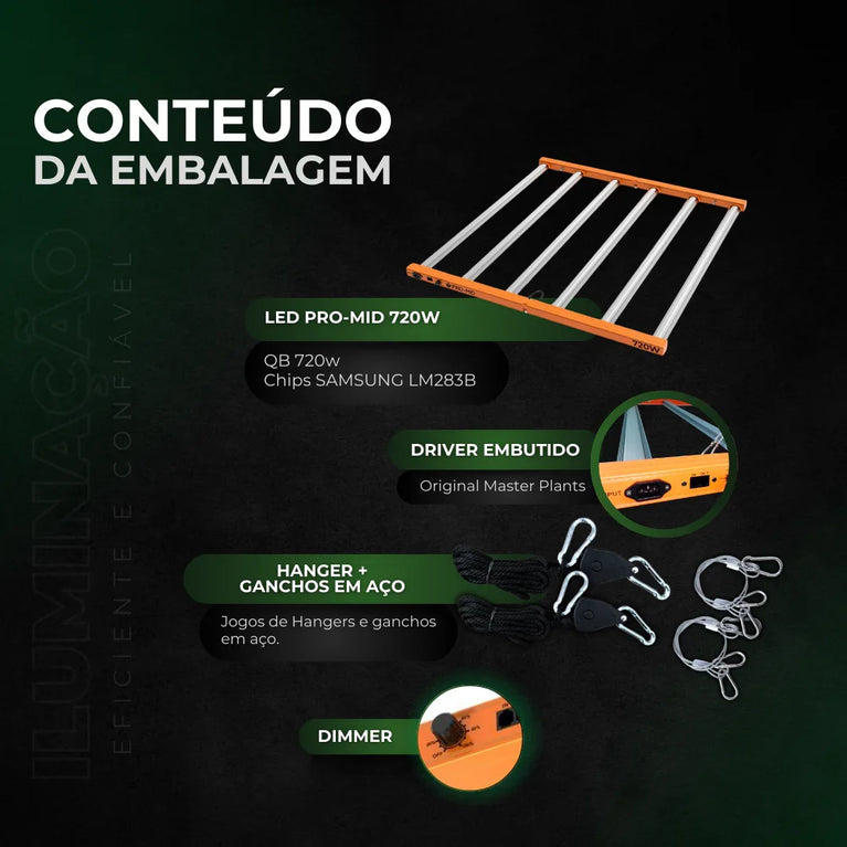 Kit de Cultivo Estufa Tenda 150x150x200 + Quantum Barra Qb 720W Samsung LM283B+