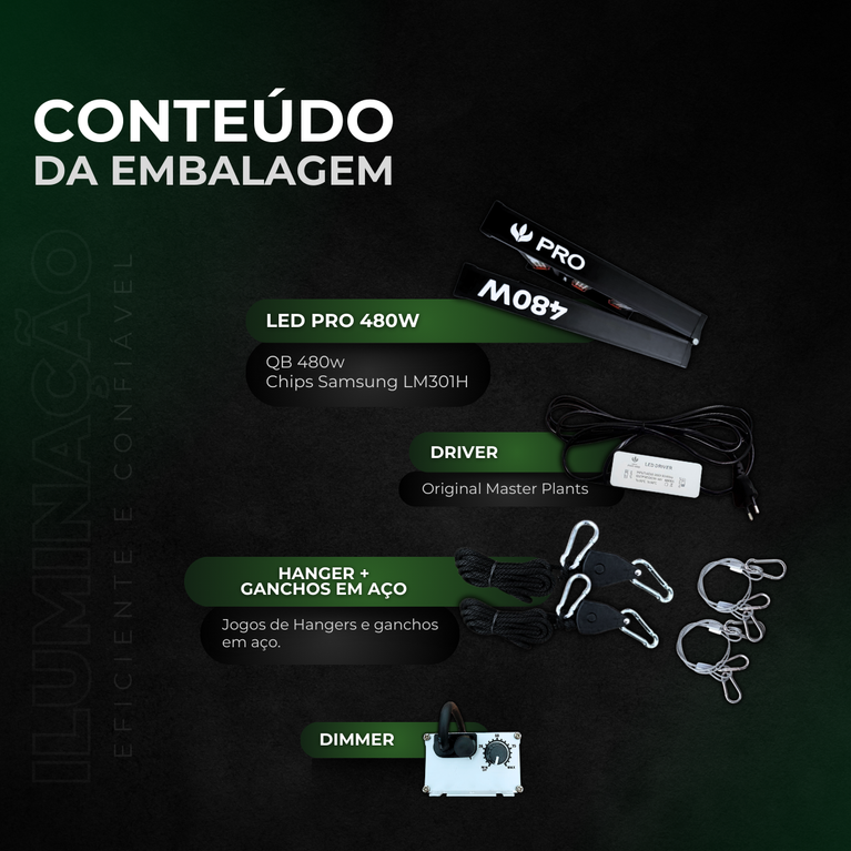 Kit de Cultivo Estufa 120x120x200 + Quantum Barra 480W PRO Samsung LM301H EVO