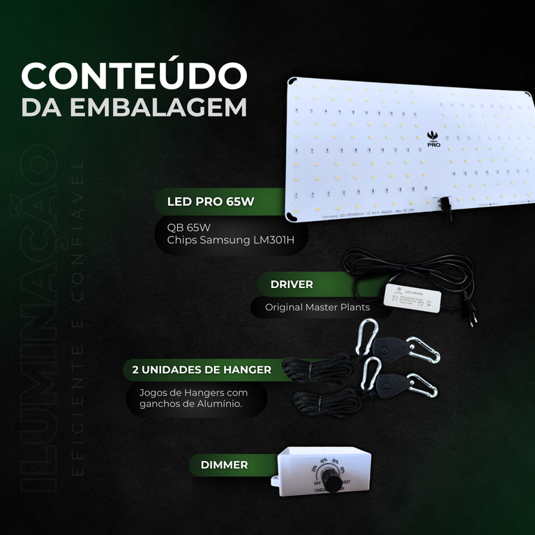 Kit de Cultivo Estufa 60x60x160 + Quantum Board 65w PRO Samsung LM301H EVO