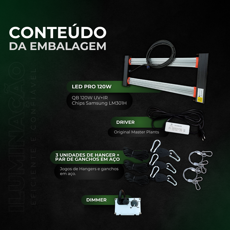 Kit de Cultivo Estufa 80x80x180 + Quantum Barra 120w PRO UV+IR Samsung LM301H EVO