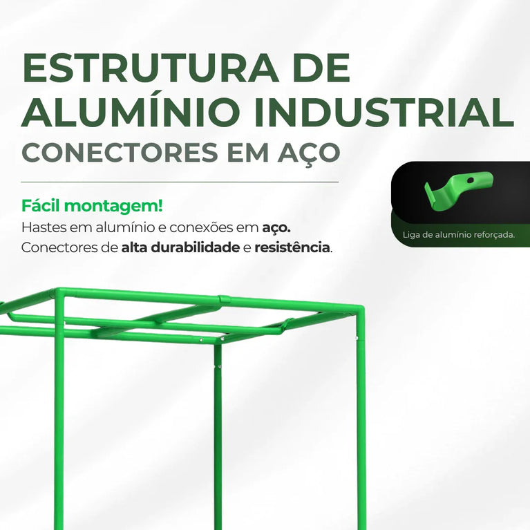 Estufa 240x240x200cm Tenda Grow para Cultivo Indoor Tecido Mylar Refletivo PRO