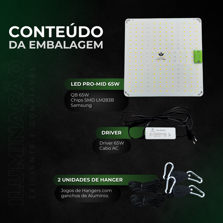 Kit de Cultivo Estufa 60x60x160 + Quantum Board Pro-Mid 65w Samsung LM283B+