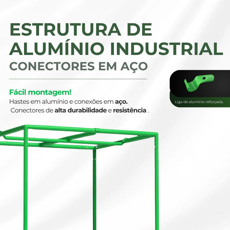 Estufa 300x150x200cm Tenda Grow para Cultivo Indoor Tecido Mylar Refletivo PRO
