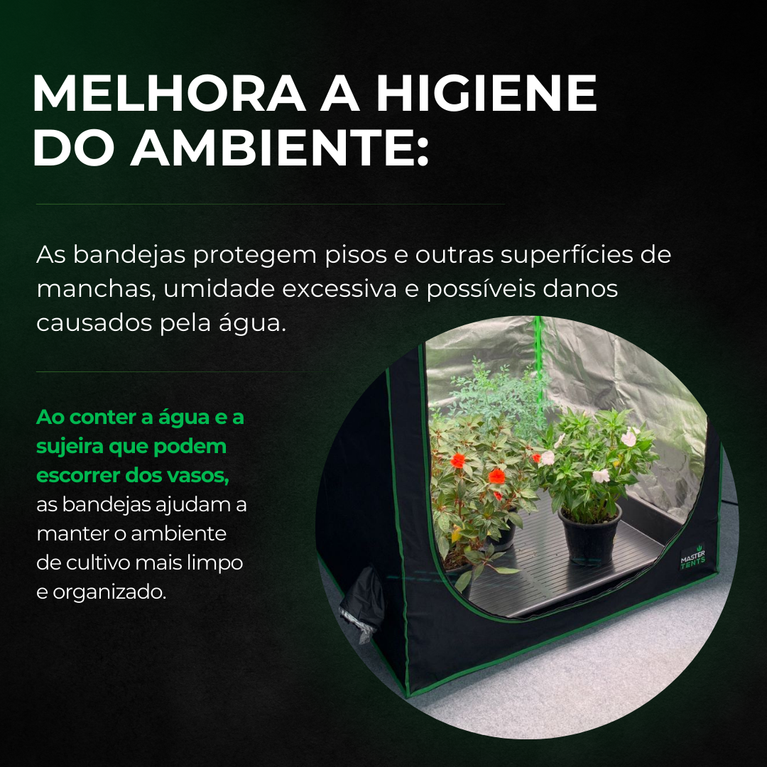 (120x120) Bandeja de Desague Plástico para Estufa Cultivo Indoor 120x120cm