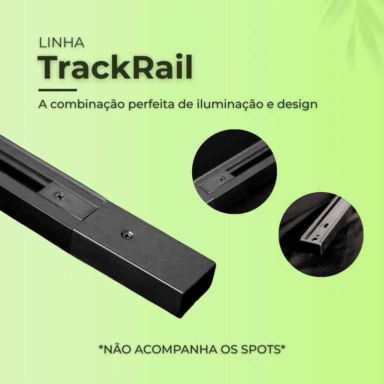 Trilho Eletrificado Branco Sobrepor 1m Alumínio Iluminação Spots