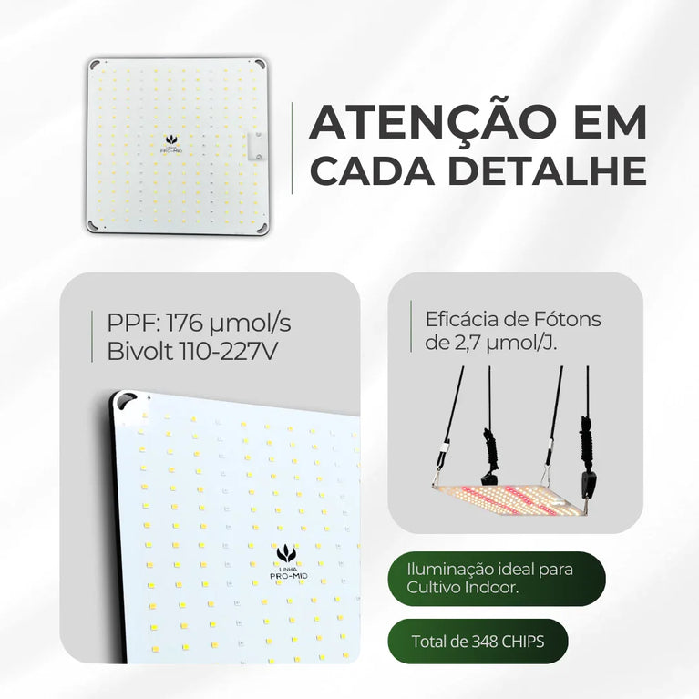 Painel de LED Quantum Board 65W PRO-MID Chips Samsung LM283B - Cultivo Indoor