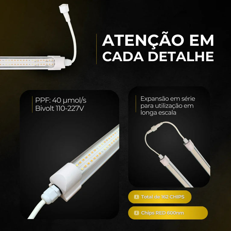 Luminária Led 20W 60cm Master Plants Hortiled Warm White