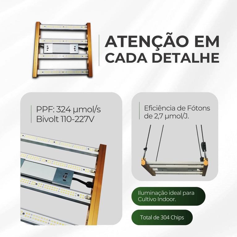 Kit de Cultivo Estufa Tenda 60x60x160 + Quantum Barra Qb 120w Samsung LM283B+