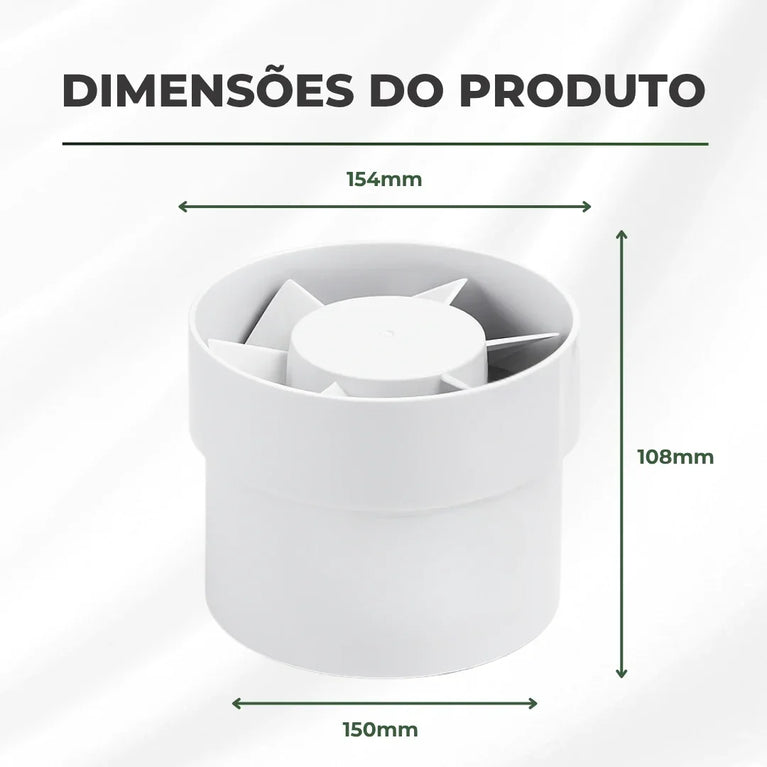 Exaustor Bivolt 150mm Cultivo Indoor Estufa Grow 18w Branco