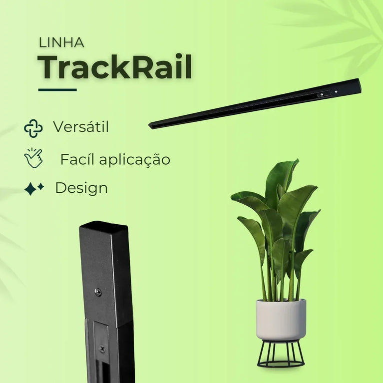 Trilho Eletrificado Branco Sobrepor 1m Alumínio Iluminação Spots