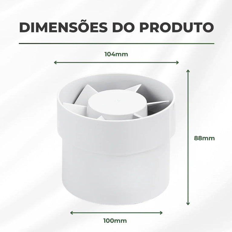 Exaustor Bivolt 100mm Cultivo Indoor Estufa Grow 12w Branco