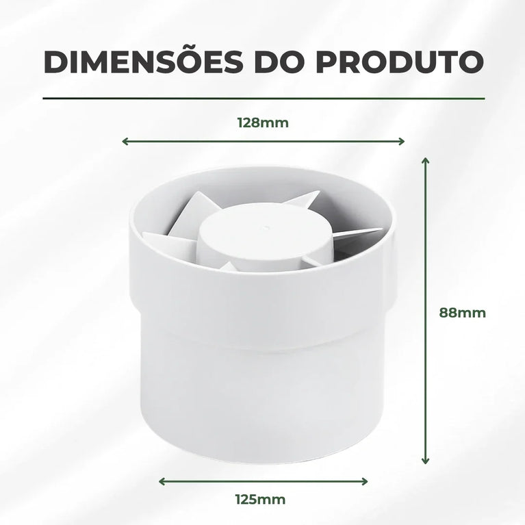 Exaustor Bivolt 125mm Cultivo Indoor Estufa Grow 16w Branco