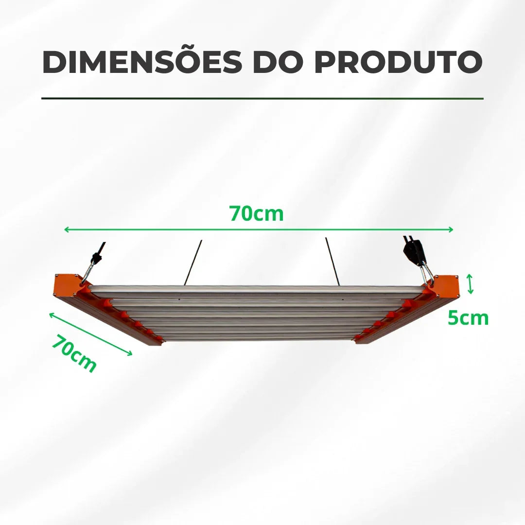 Kit 02un Painel de LED Quantum Barra 480W com Chips Samsung LM283B - Cultivo Indoor