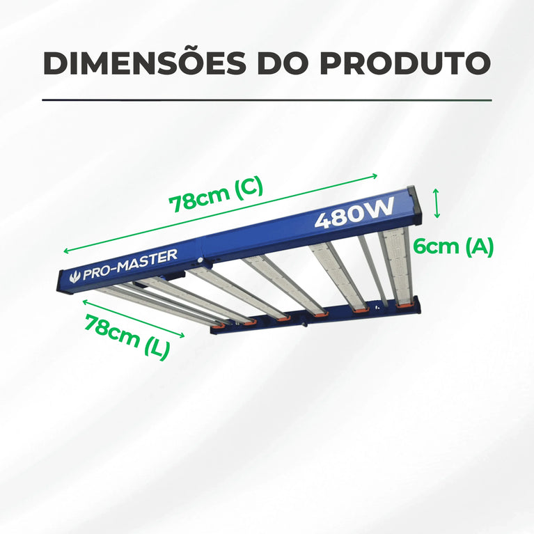 Painel de Led Quantum Bar 480W UV+IR Chips PRO-MASTER - Cultivo Indoor