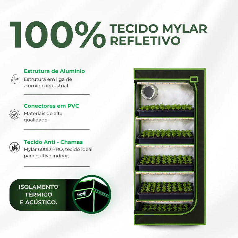 Estufa Propagação 60x40x200cm Indoor Tecido Mylar Refletivo