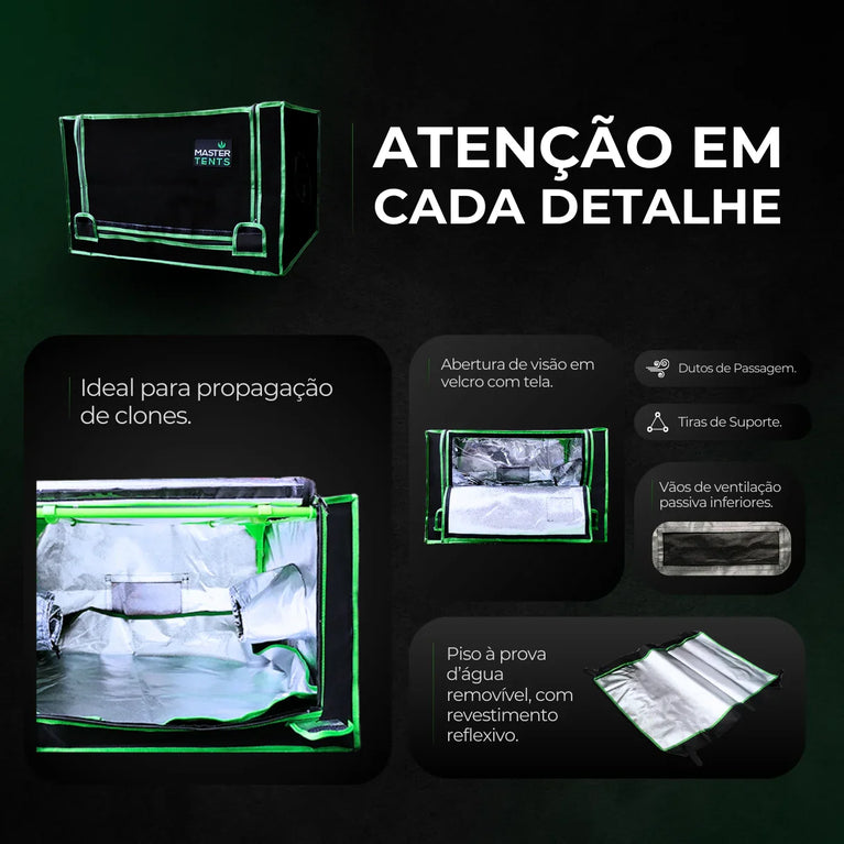 Kit de Cultivo Propagação Estufa 60x40x40 + Hortileds 20w + Bandeja Germinação para Mudas e Clones