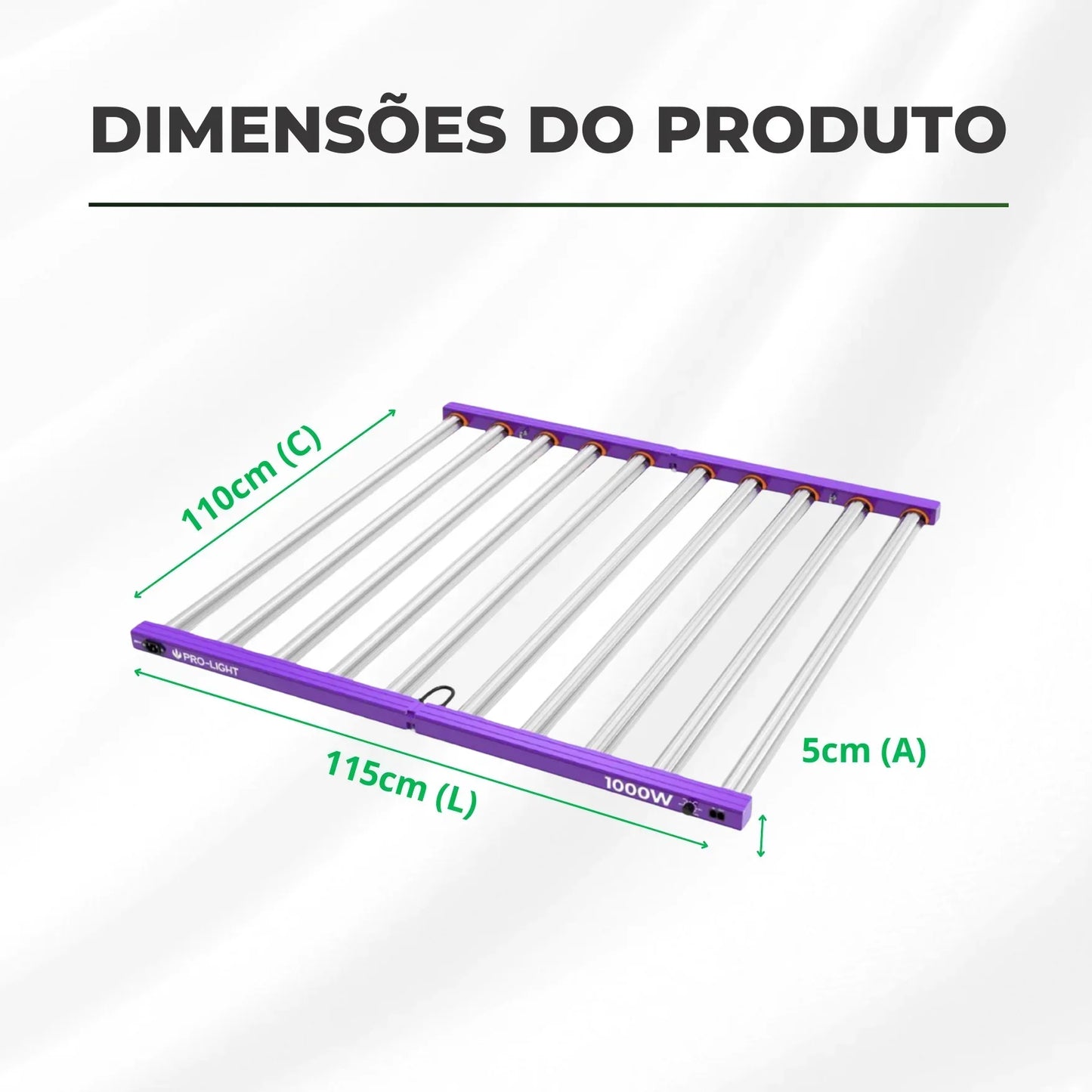 Kit 02un Painel de LED Quantum Barra 1000W com Chips Samsung LM301H - Cultivo Indoor