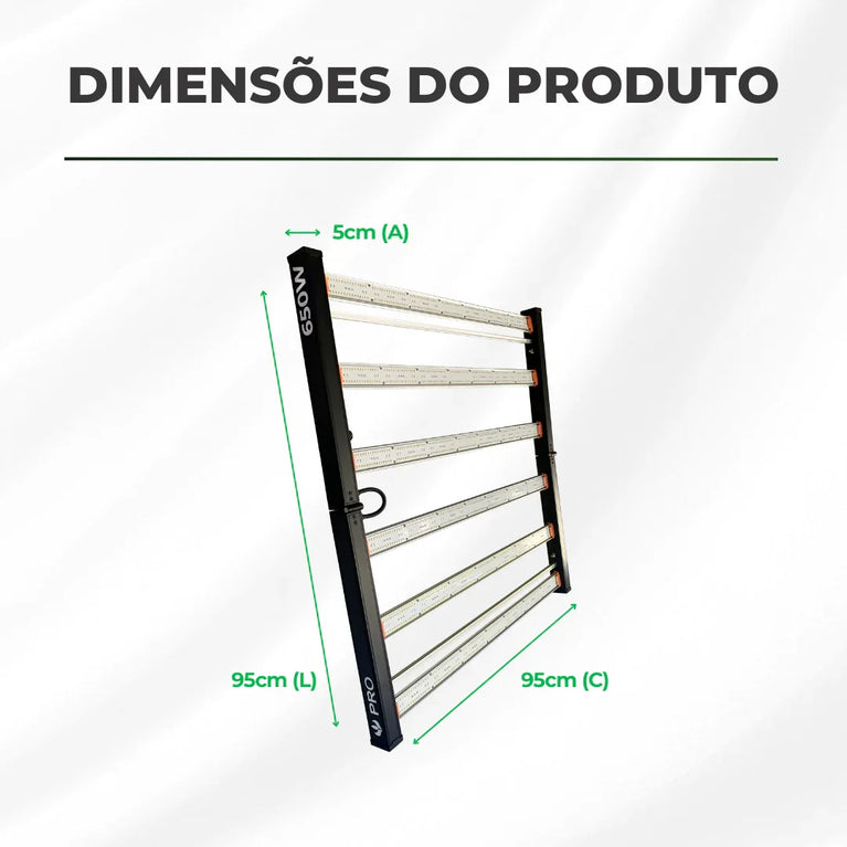 Painel de Led 650W Quantum Bar PRO Chips Samsung LM301H EVO - Cultivo Indoor