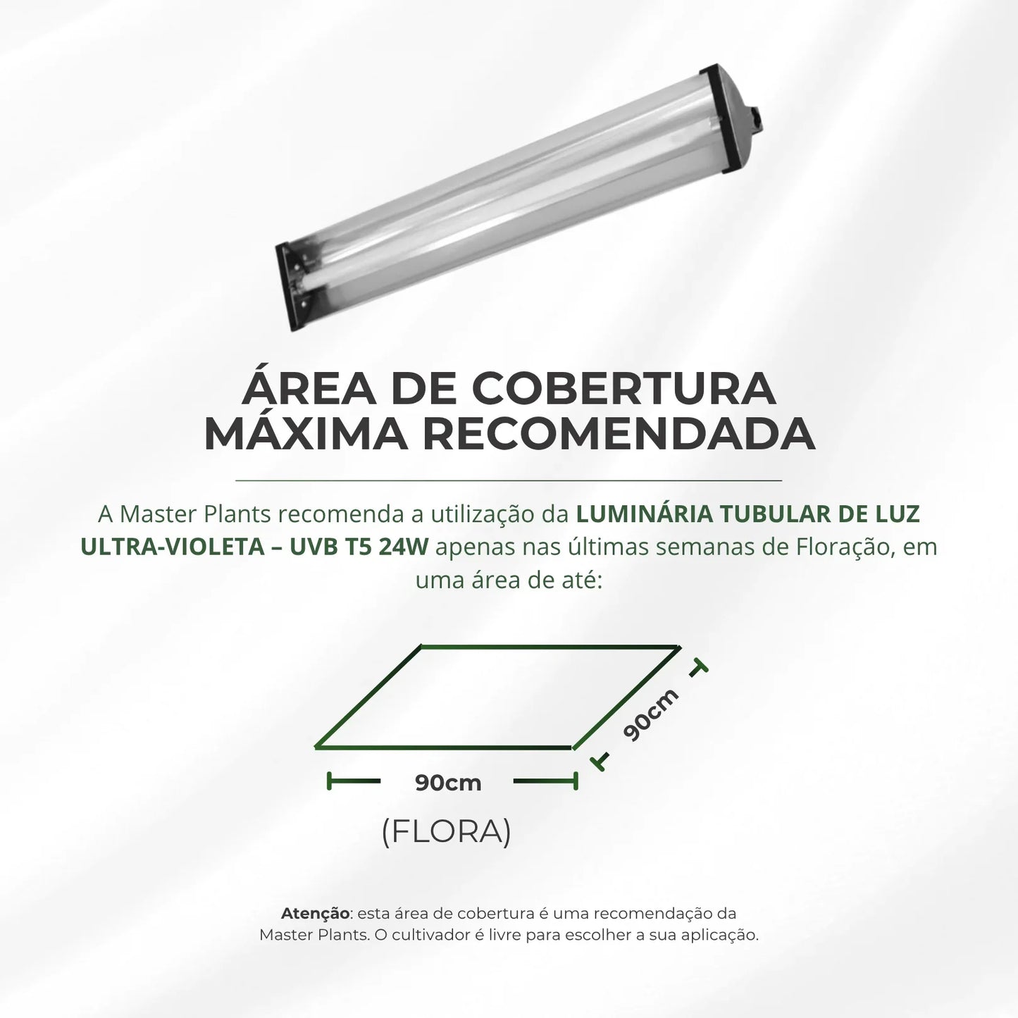 (24W) Luminária Tubular Master Plants em Alumínio UVB T5 24W com Lâmpada Ultravioleta 310nm