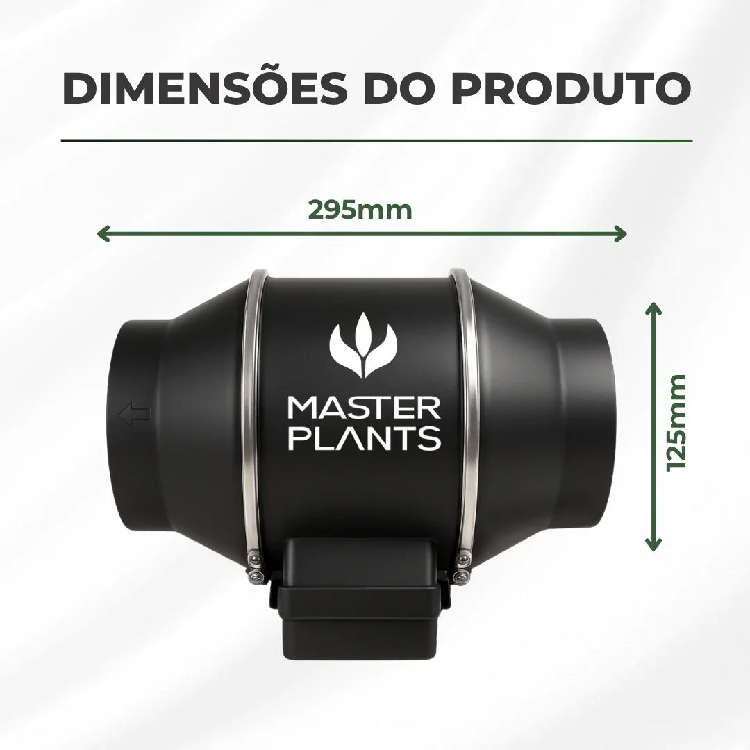 Exaustor Turbo Bivolt 125mm Cultivo Indoor Grow 40w Preto