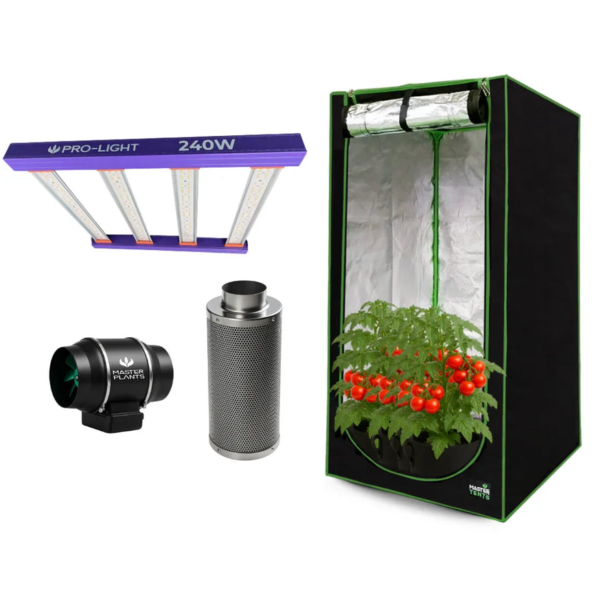 Kit Cultivo Grow Completo Estufa 100x100x200cm + LED Qb 240W Samsung LM301H + Exaustor Turbo 125MM Preto + Filtro 125mm 580m³