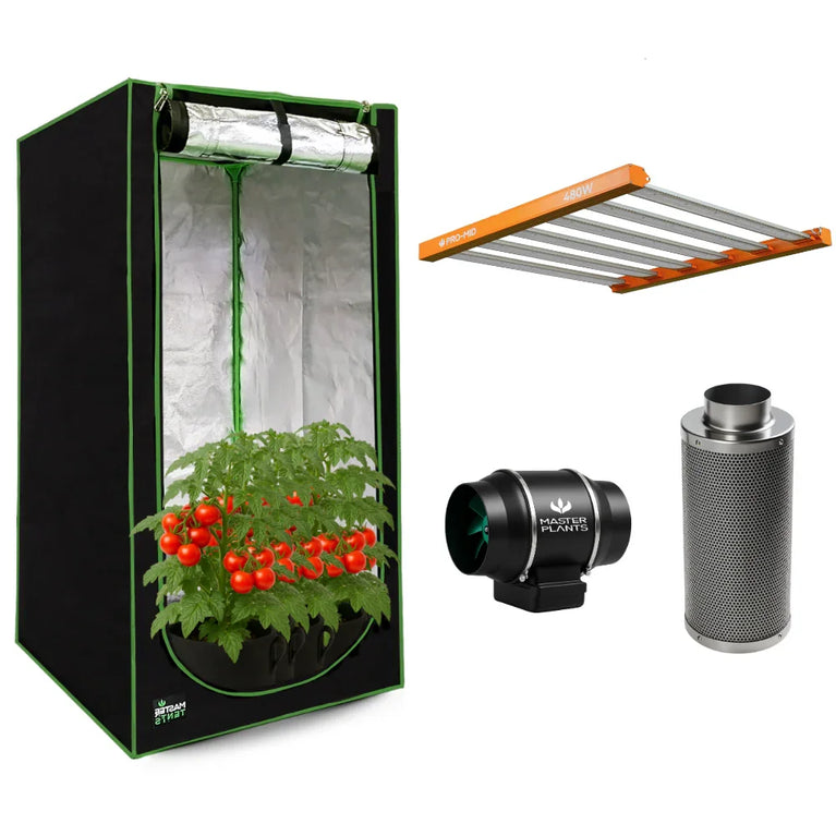 Kit Cultivo Grow Completo Estufa 120x120x200cm + LED Qb 480W Samsung LM283B + Exaustor Turbo 150MM Preto + Filtro 150mm 850m³