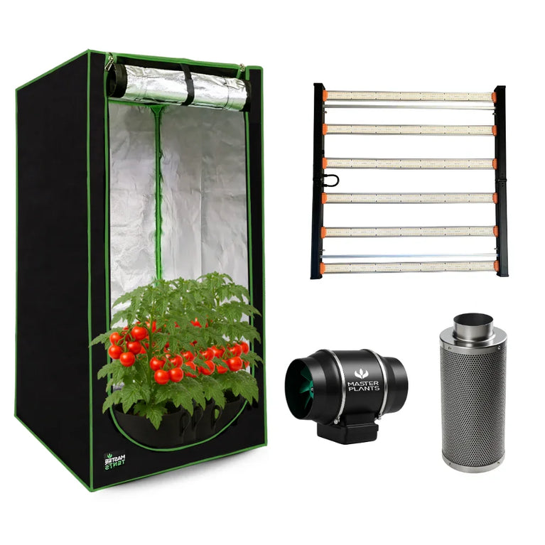 Kit Cultivo Grow Completo Estufa 150x150x200cm + LED Quantum Bar 650W Samsung LM301H EVO + Exaustor Turbo 200MM Preto + Filtro 200mm 1000m³
