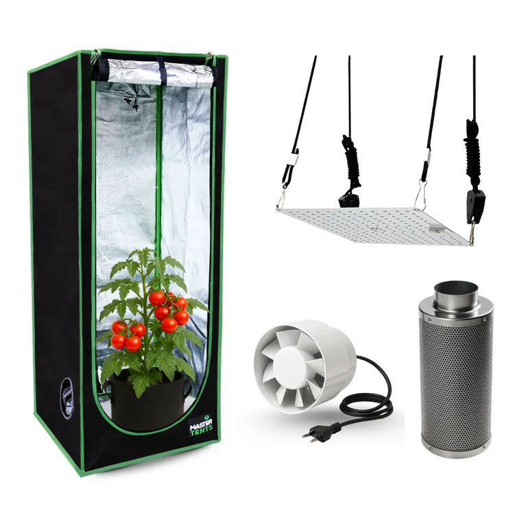 Kit Cultivo Grow Completo Estufa 40x40x120cm + LED Qb 35W Samsung LM283B + Exaustor 100MM Branco + Filtro 100mm 300m³