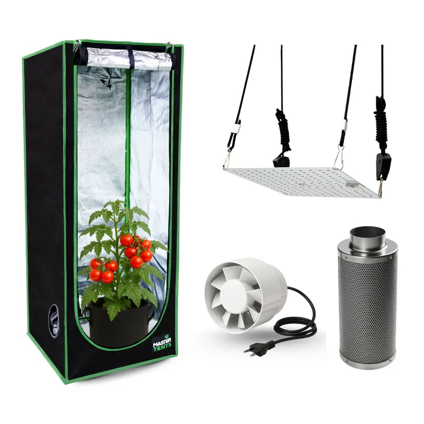 Kit Cultivo Grow Completo Estufa 40x40x120cm + LED Qb 35W Samsung LM283B + Exaustor 100MM Branco + Filtro 100mm 300m³