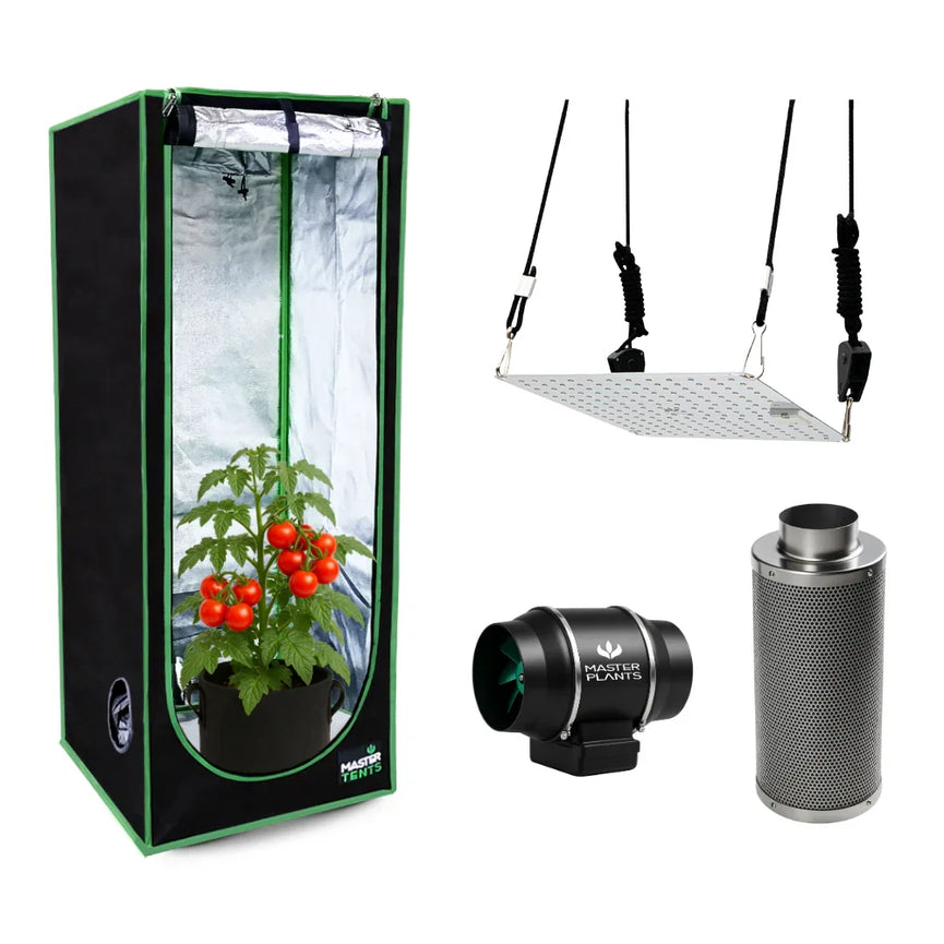 Kit Cultivo Grow Completo Estufa 40x40x120cm + LED Qb 35W Samsung LM283B + Exaustor Turbo 100MM Preto + Filtro 100mm 300m³