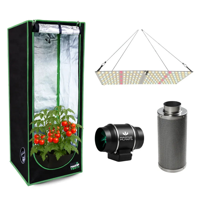Kit Cultivo Grow Completo Estufa 60x60x160cm + LED Qb 65W Samsung LM281B + Exaustor Turbo 100MM Preto + Filtro 100mm 380m³