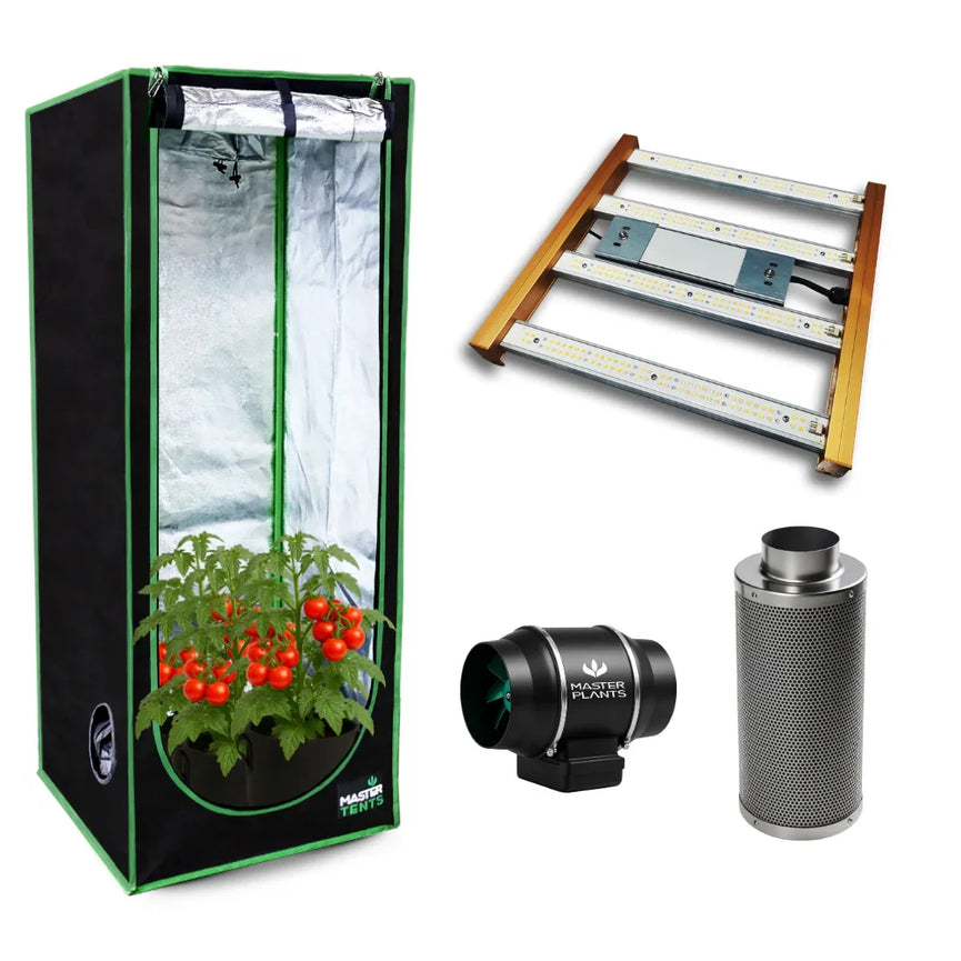 Kit Cultivo Grow Completo Estufa 80x80x180cm + LED Qb 120W Samsung LM283B + Exaustor Turbo 100MM Preto + Filtro 100mm 380m³