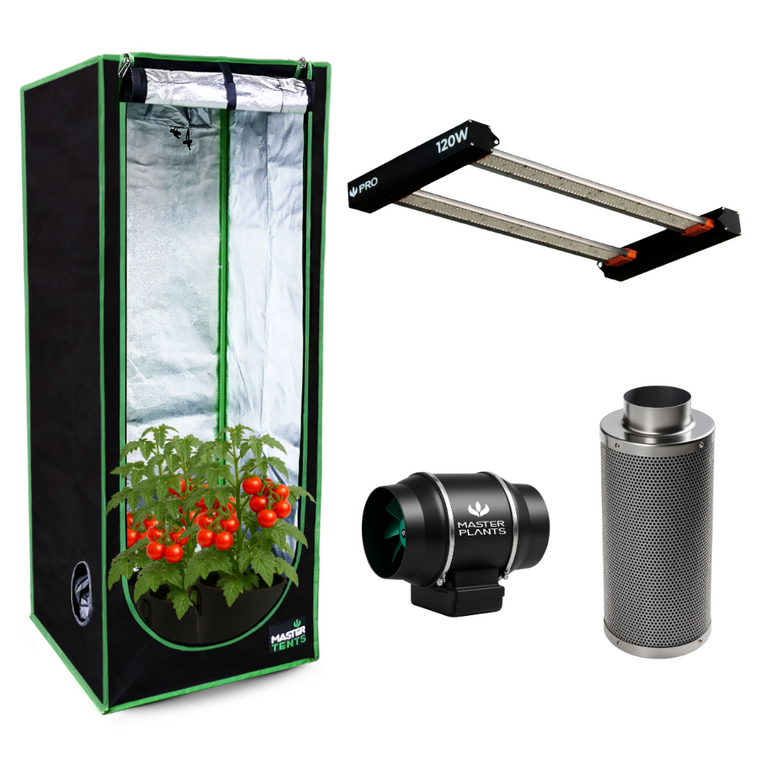 Kit Cultivo Grow Completo Estufa 80x80x180cm + LED Qb 120W Samsung LM301H EVO + Exaustor Turbo 100MM Preto + Filtro 100mm 380m³
