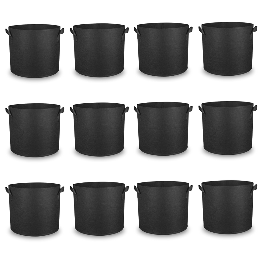 Kit 12un Vaso de Tecido Feltro 11L Redondo para Plantas Grow