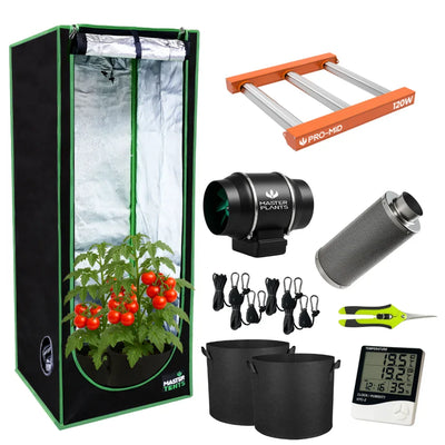 Kit Cultivo Grow Completo Estufa 60x60x160cm + LED Qb 120W Samsung LM283B + Exaustor Turbo 100MM Preto + Filtro 100mm 300m³ + Acessórios