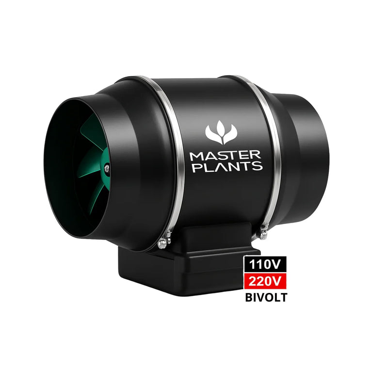 Exaustor Turbo Bivolt 200mm Cultivo Indoor Grow 130w Preto