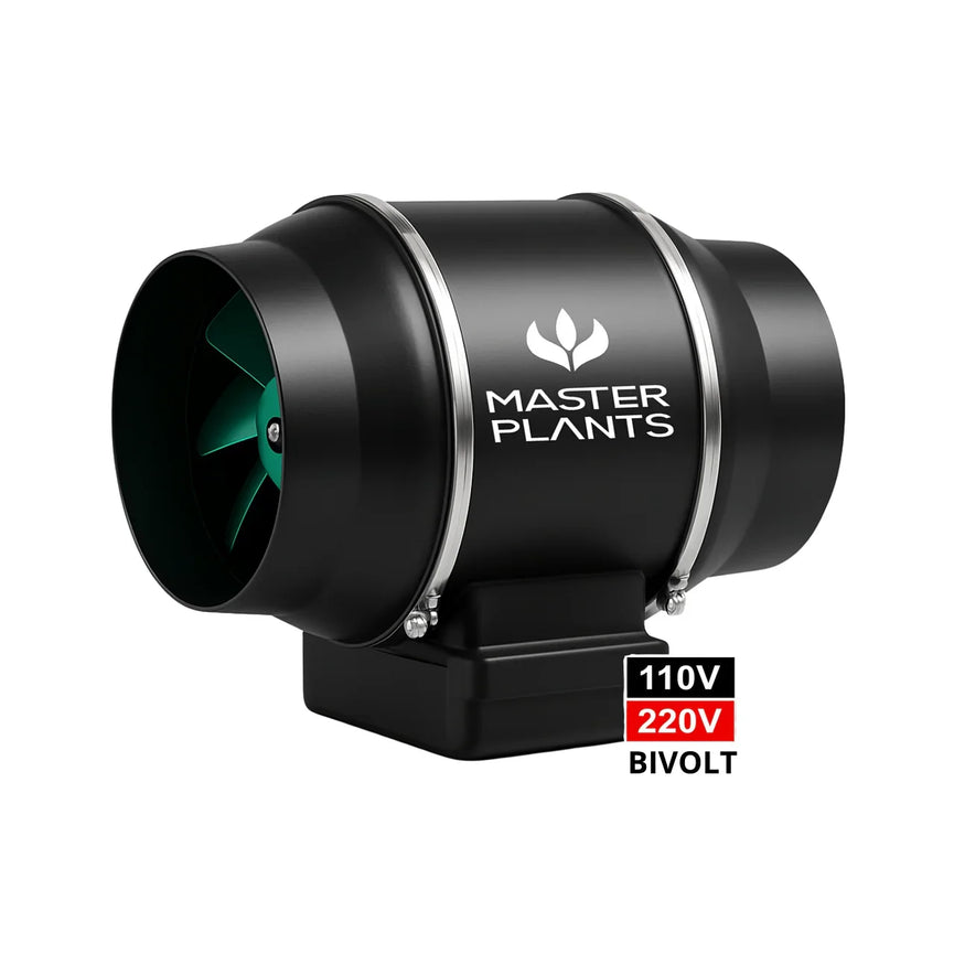 Exaustor Turbo Bivolt 200mm Cultivo Indoor Grow 130w Preto