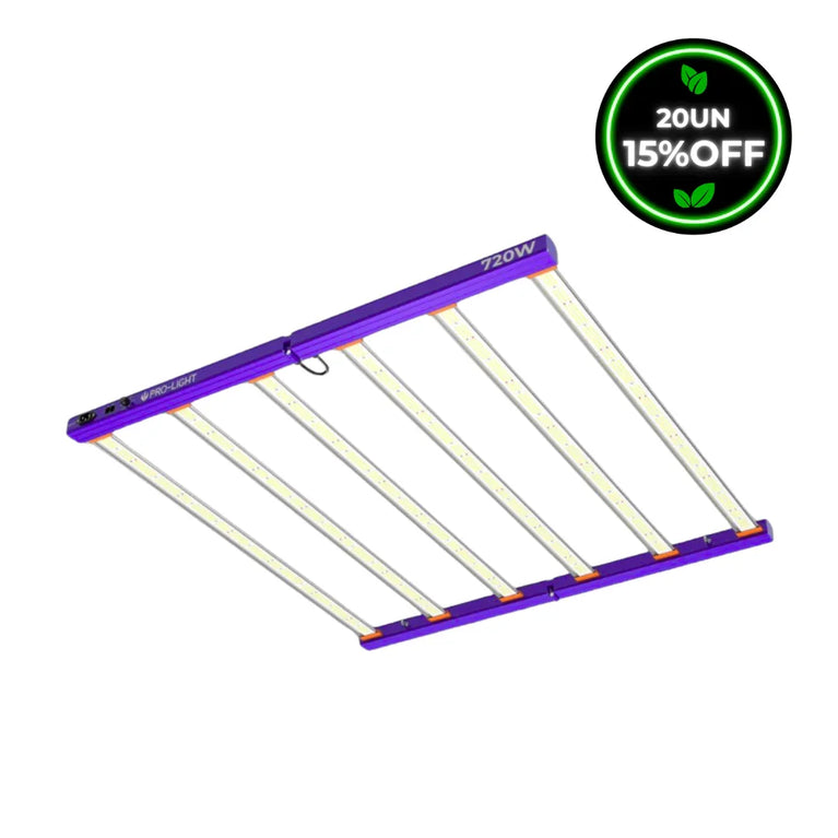 Kit 20un Painel de LED Quantum Barra 720W com Chips Samsung LM301H - Cultivo Indoor