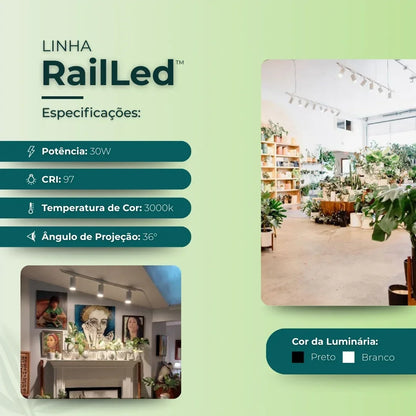Luminária para Jardim Vertical Rail Led 3000K 36° 30W